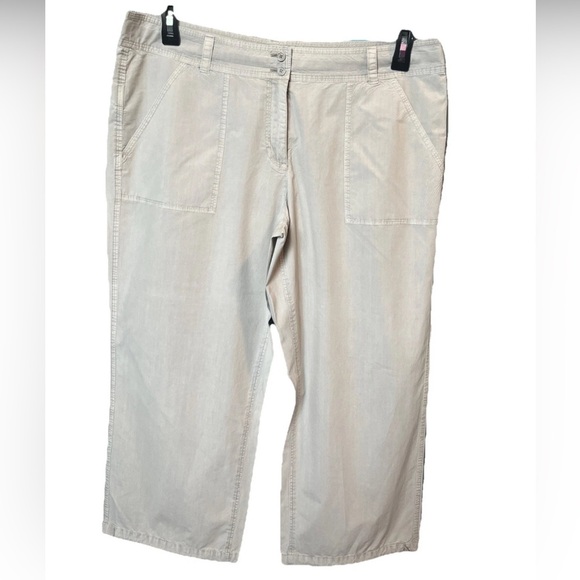 Tommy Bahama Womens Relax Cargo Capri Size 12 Drawstring Hem Pockets 100% Cotton - Picture 1 of 10